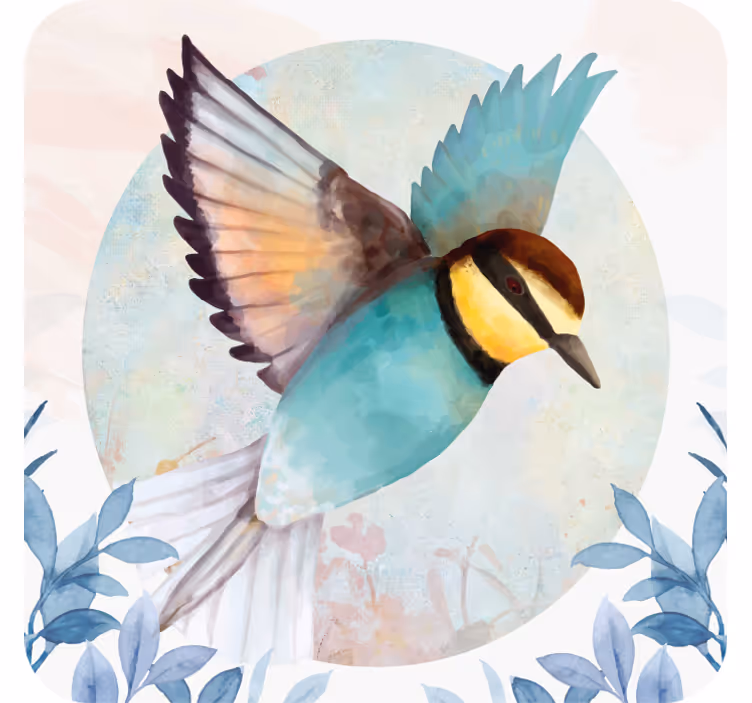 Geek coasters colorful flying bird design - TenStickers