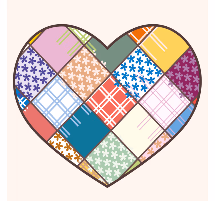 Texture coasters patchwork heart design - TenStickers
