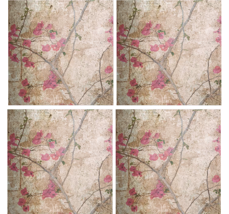 Texture coasters with textured floral design - TenStickers