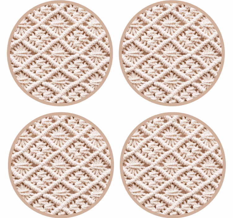Texture coasters with intricate crochet design - TenStickers