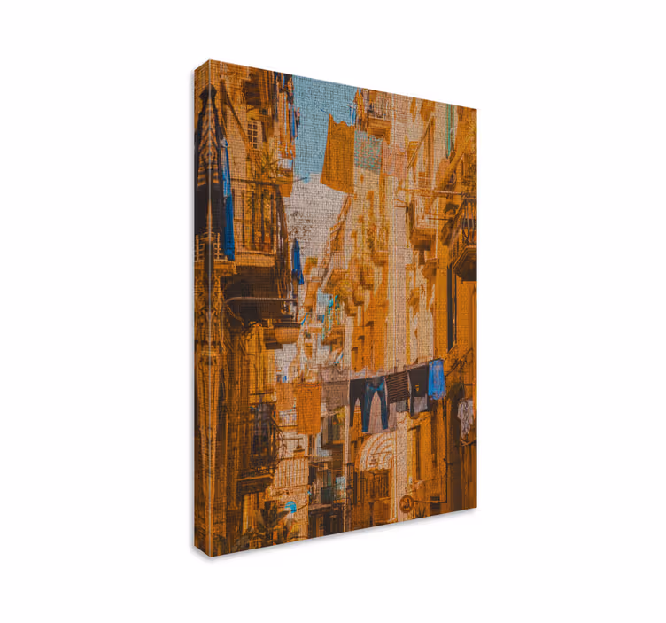 Clothesline on hanger in Naples canvas prints - TenStickers