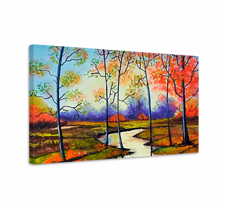 Coloured Modern Art Tree canvas prints - TenStickers