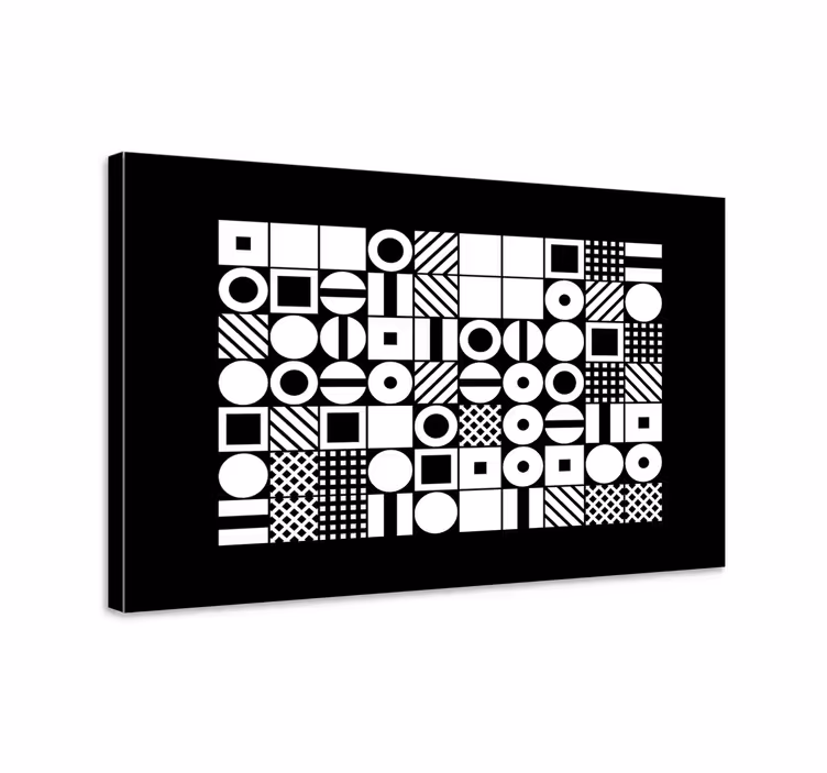Black and white geometries office wall prints - TenStickers