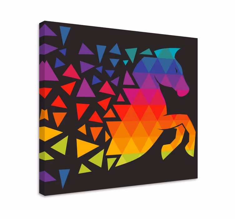 Horse with colorful dods horse canvas - TenStickers