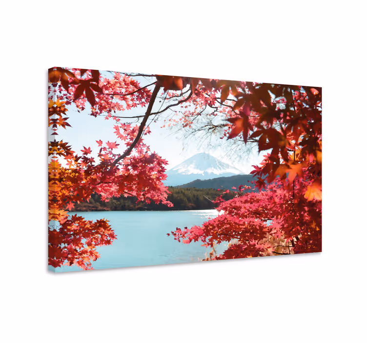 Red leaves in the forest landscape canvas - TenStickers