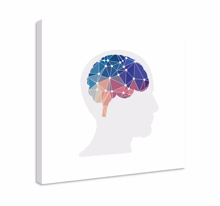 Geometric Brain modern canvas wall art - TenStickers
