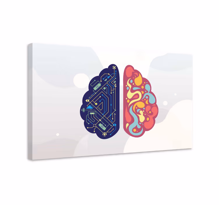 Technology Brain abstract canvas wall art - TenStickers