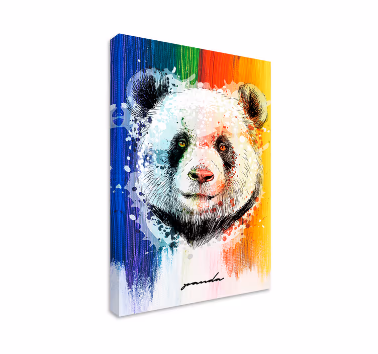 Rainbow Panda animal canvas prints - TenStickers