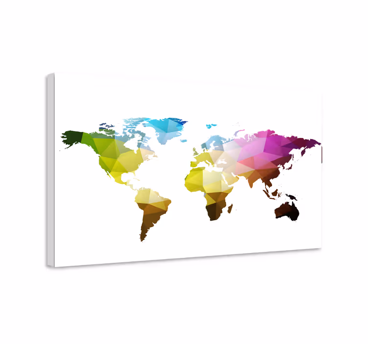 Triangle  world map canvas - TenStickers