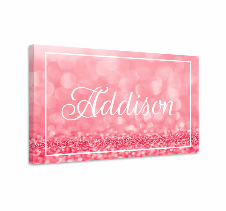 Shiny Pink gradient fluid  personalised canvas - TenStickers