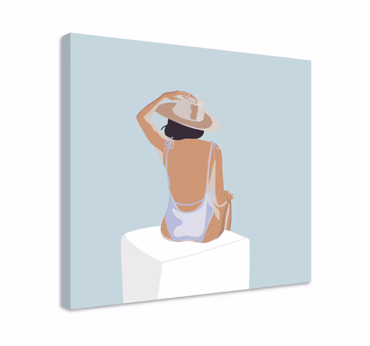 Fashion girl minimalistic style wall prints - TenStickers