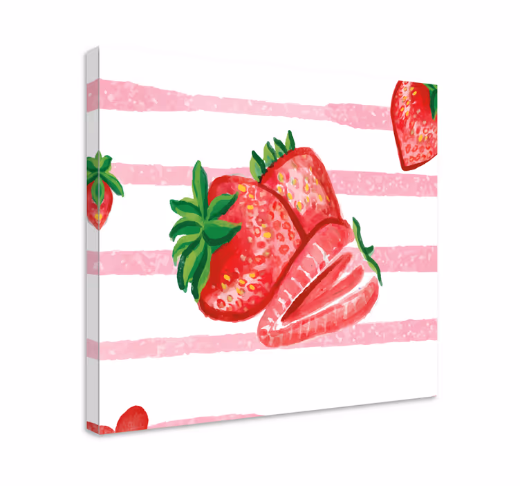 Painted strawberries with fruit canvas - TenStickers
