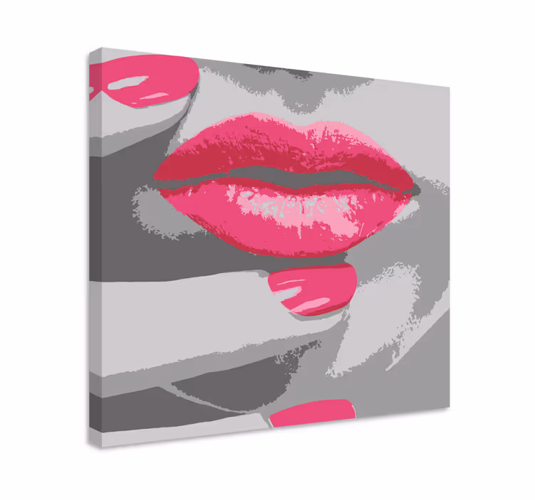Oil painted woman lips modern canvas - TenStickers