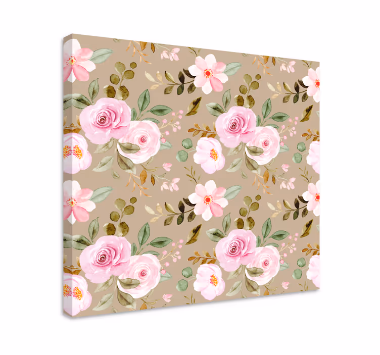 Vintage beige roses texture flower canvas - TenStickers