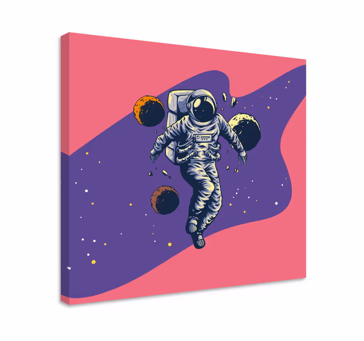 Hand drawn astronaut flying style wall prints - TenStickers