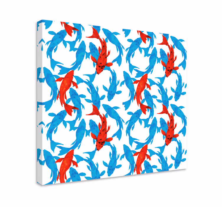 Modern canvas art featuring colorful fish design - TenStickers