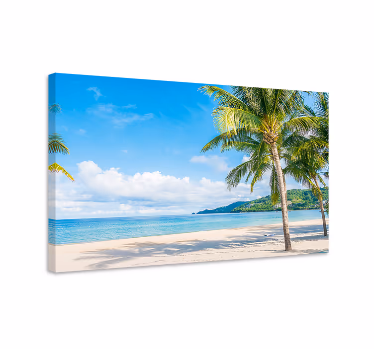 Tropical shoreline view landscape canvas - TenStickers