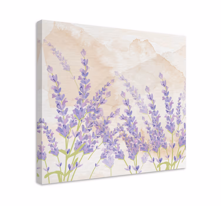 Provencal watercolor lavender flower canvas - TenStickers