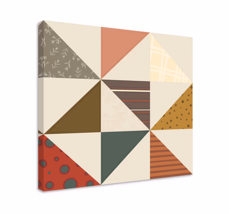 Patchwork triangle pattern geometric canvas - TenStickers
