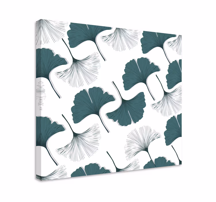 Ginkgo Leaves Seamless Pattern modern canvas - TenStickers