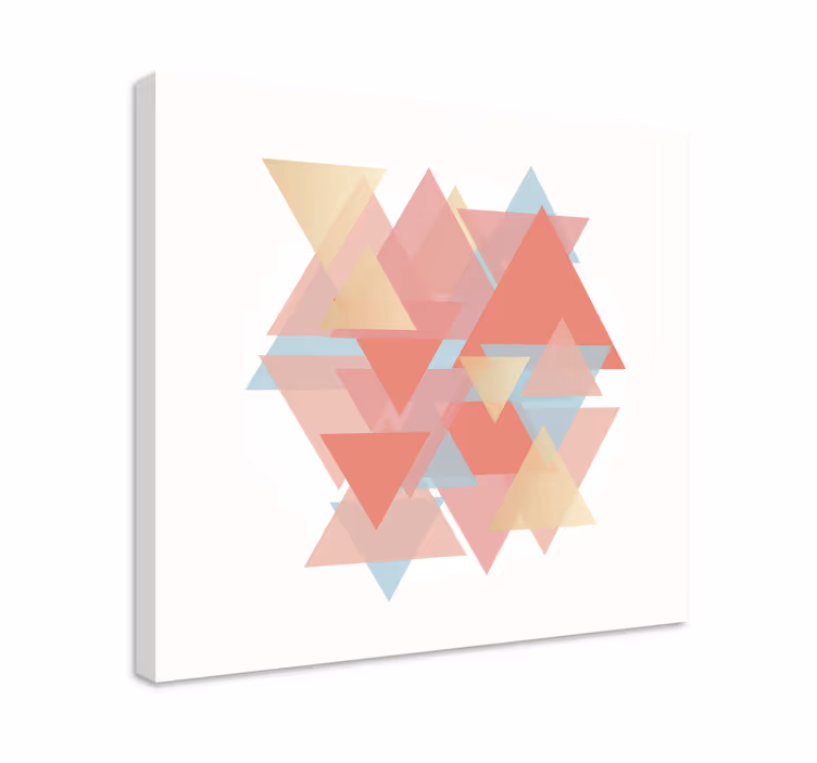 Geometric canvas overlapping triangles design - TenStickers
