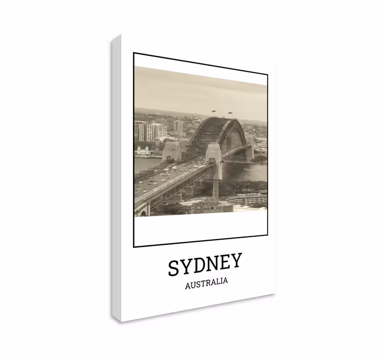 Sydney blanco y negro cityscape wall art - TenStickers