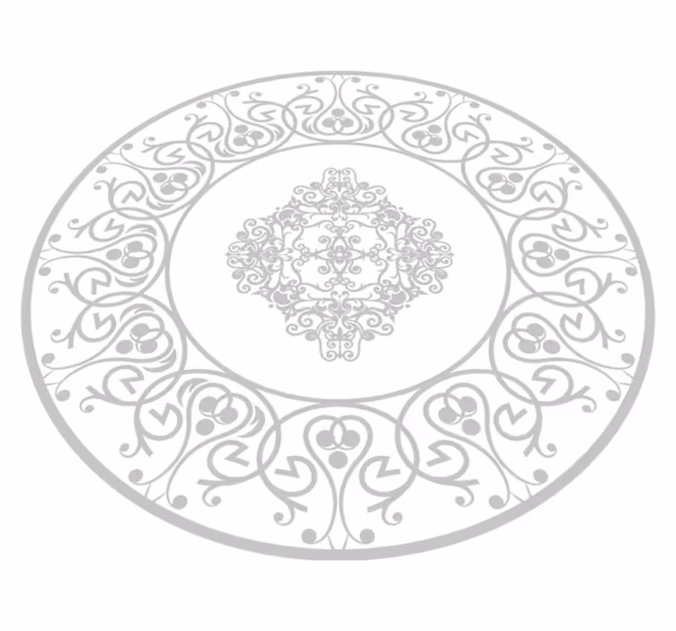 round damask white  vinyl rug - TenStickers