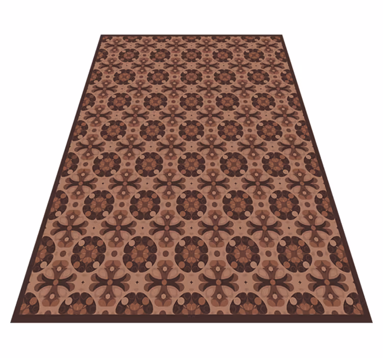 "Mocha Mousse" tile vinyl rug - TenStickers