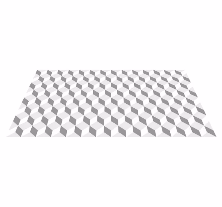 grey cubes kitchen vinyl rug - TenStickers
