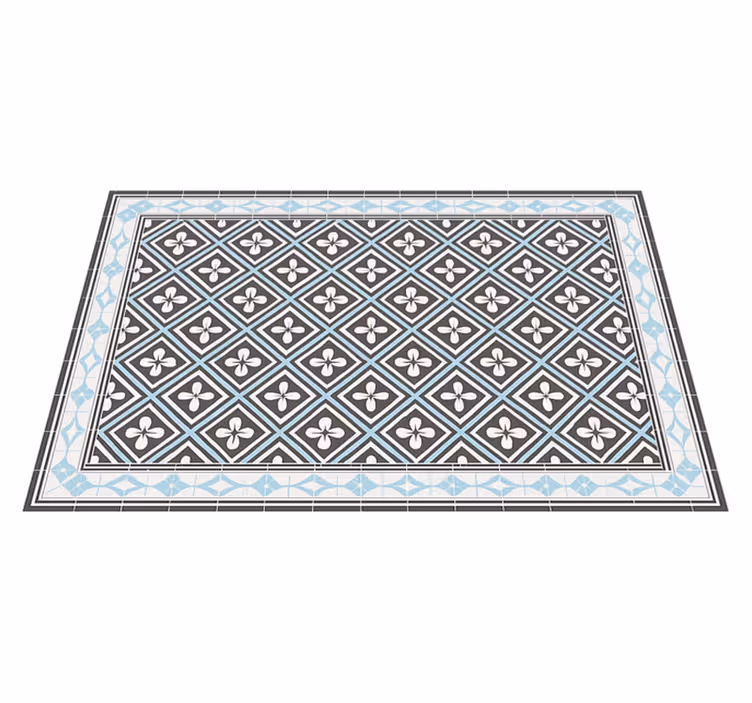 Geometric tile design outdoor vinyl rug - TenStickers