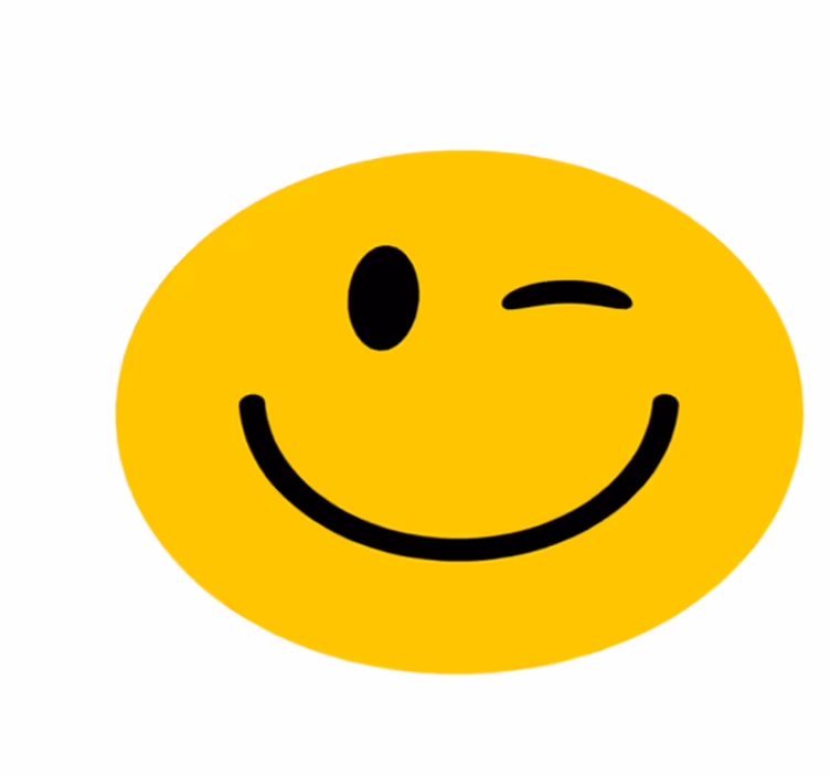Circular vinyl rug with a cheeky smiley face - TenStickers