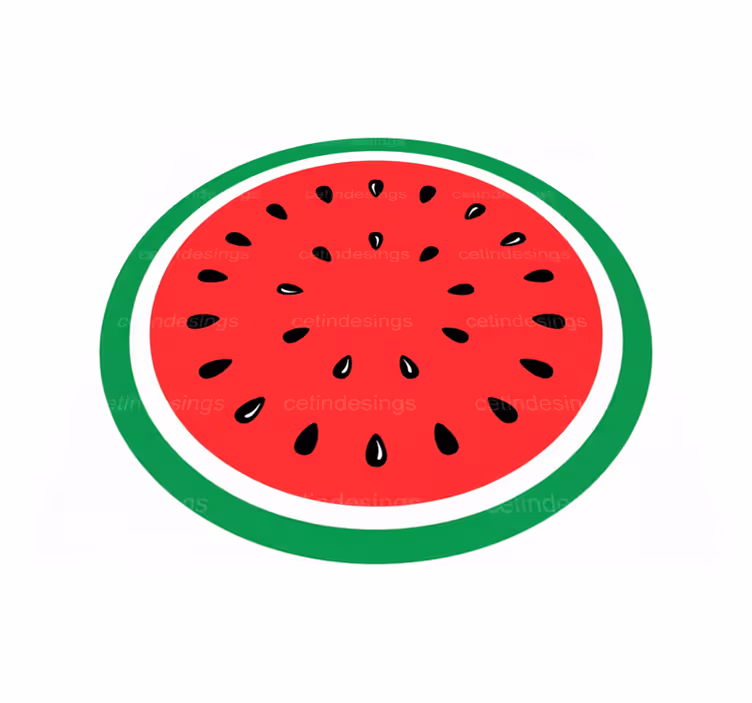 Circular vinyl rug whole watermelon - TenStickers