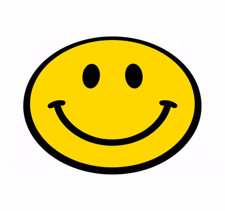 Circular vinyl rug with a smiley face design - TenStickers
