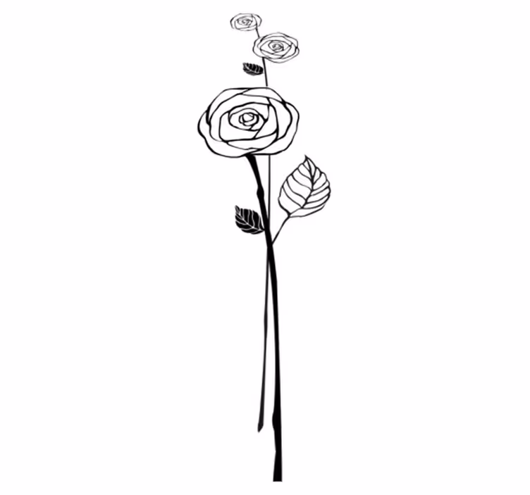 Kitchen vinyl rug with black and white roses - TenStickers