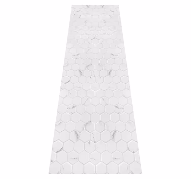 Kitchen vinyl rug in elegant grey hexagon tiles - TenStickers