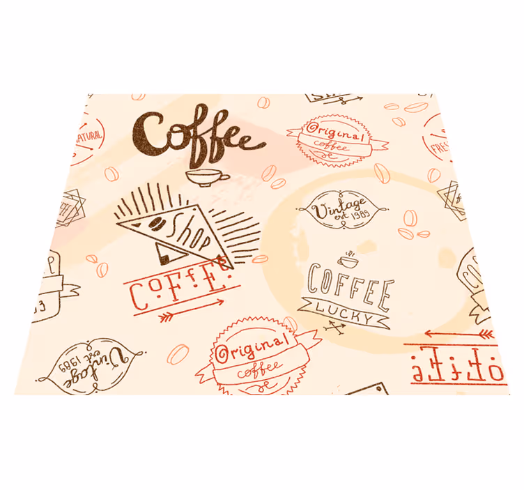 Kitchen vinyl rug with coffee symbols - TenStickers