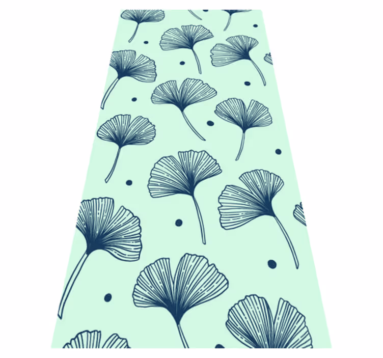 Kitchen vinyl rug in floral blue design - TenStickers