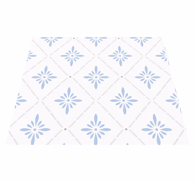 Kitchen vinyl rug in blue diamond pattern - TenStickers