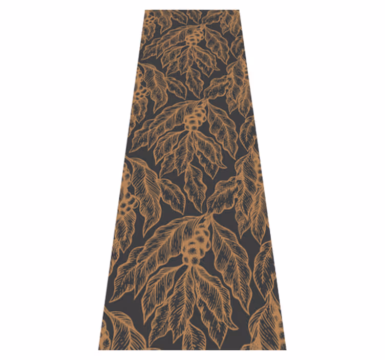 Kitchen vinyl rug with coffee branch pattern - TenStickers