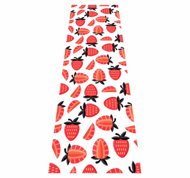Kitchen vinyl rug with realistic red strawberries design - TenStickers