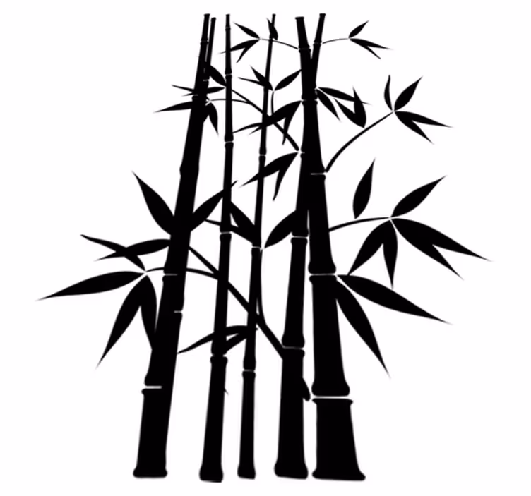Bathroom vinyl rug bamboo plant wall sticker - TenStickers