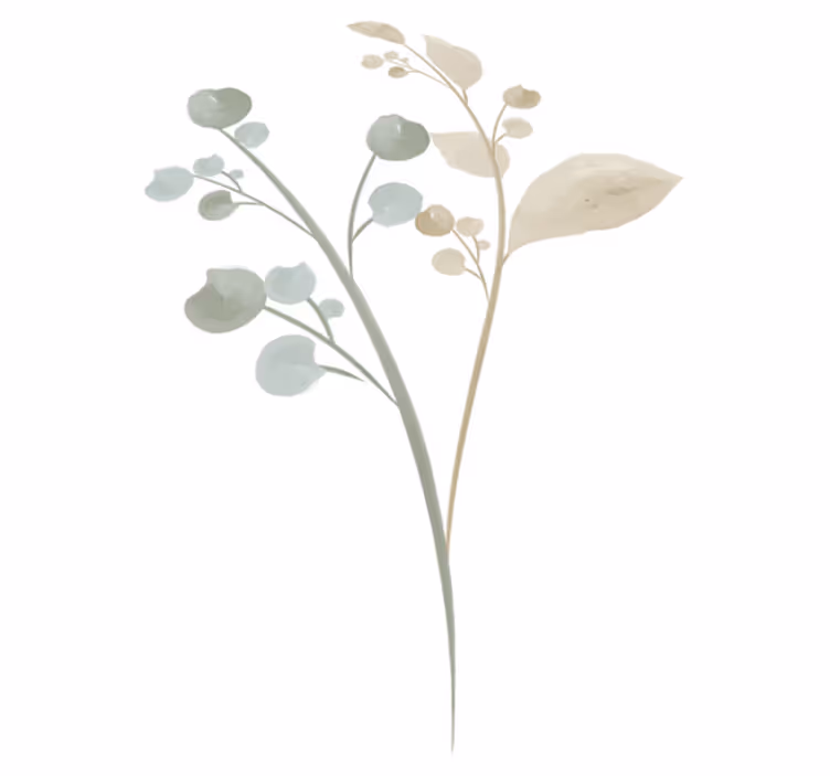 Watercolor branch bathroom vinyl rug - TenStickers