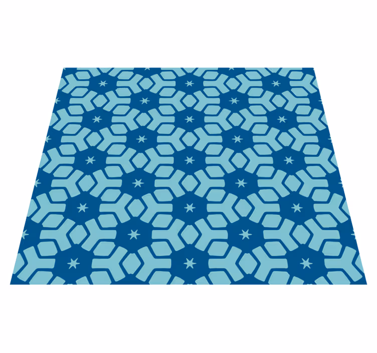 Bathroom vinyl rug blue tiles wallpaper - TenStickers