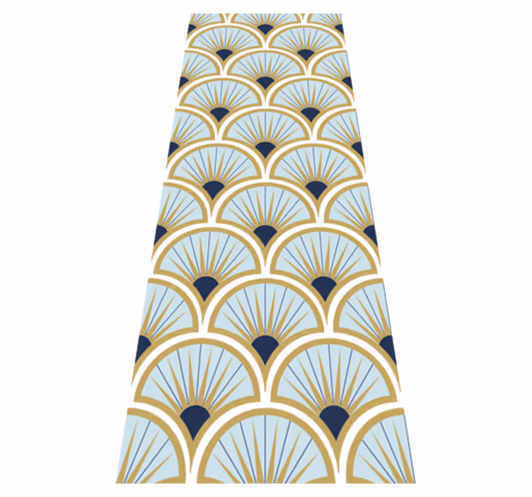 Art deco blue shades bathroom vinyl rug - TenStickers