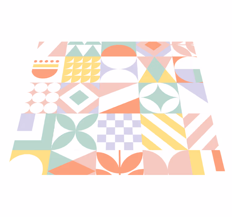 Bathroom vinyl rug in unique shapes - TenStickers