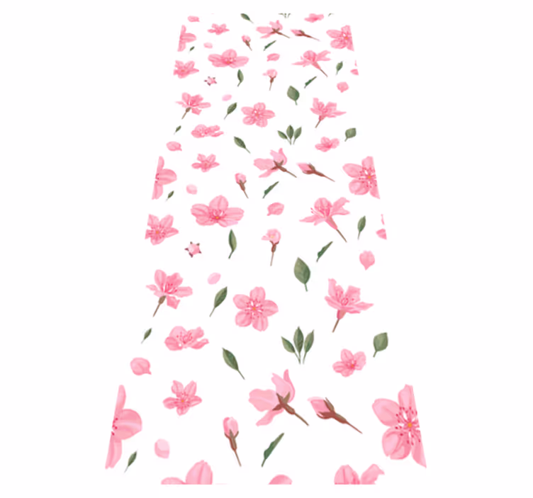 Bathroom vinyl rug watercolor pastel pink flowers - TenStickers