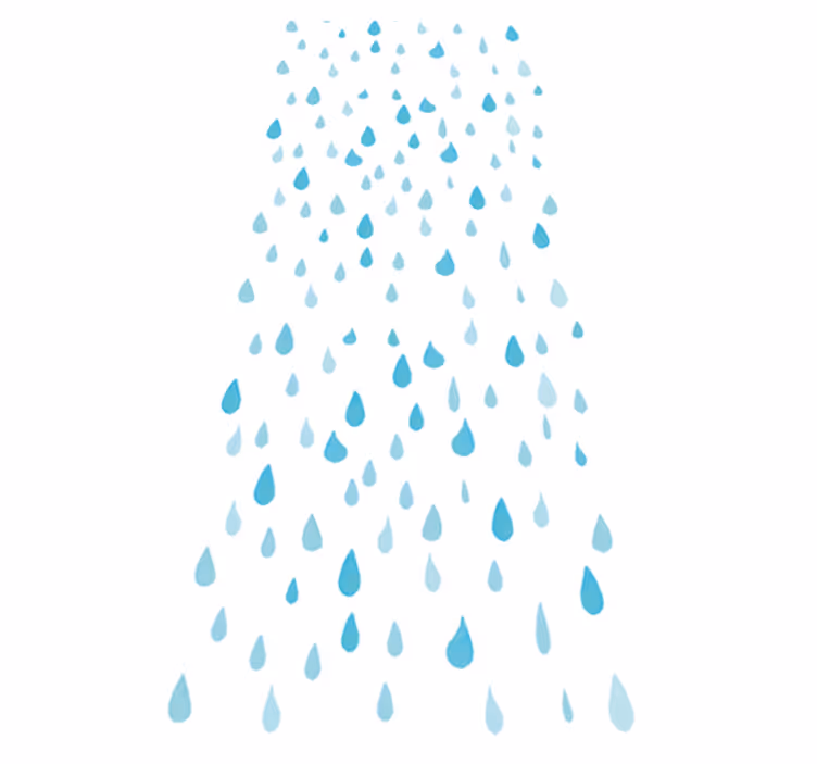 Bathroom vinyl rug in blue watercolor drops - TenStickers