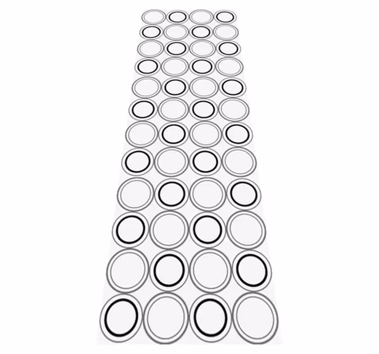 Bathroom vinyl rug in black and grey circles pattern - TenStickers