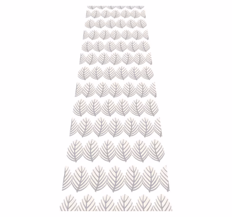 Bathroom vinyl rug in grey leaf pattern - TenStickers