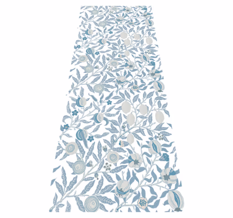 Bathroom vinyl rug in blue floral victorian style - TenStickers